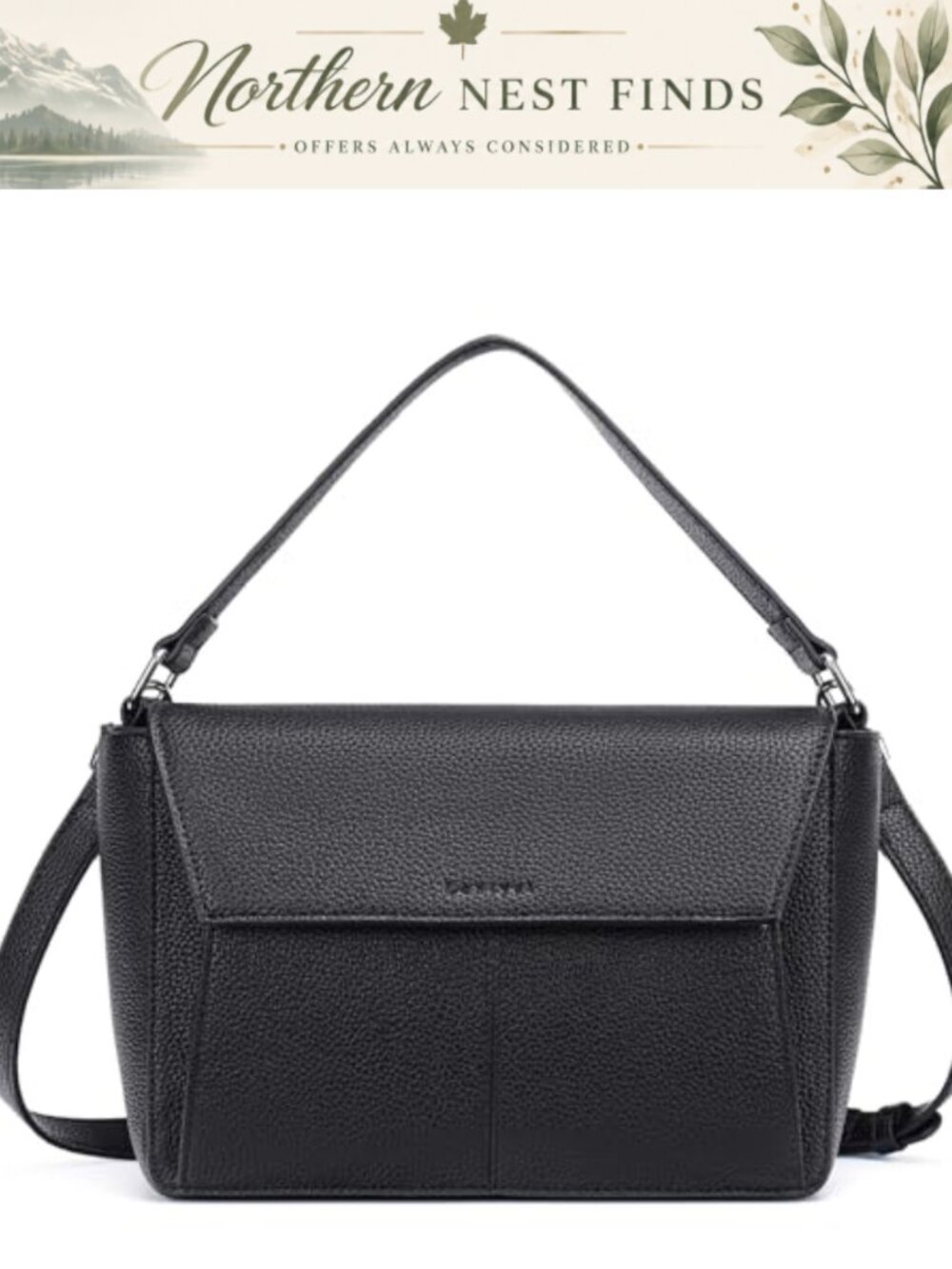 Vegan Leather Crossbody Bag Top Handle Shoulder Purse Flap